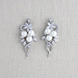 Rose gold Bridal earrings with pearls MIA - Treasures by Agnes