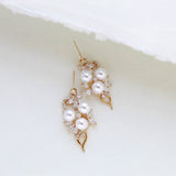 Rose gold Bridal earrings with pearls MIA - Treasures by Agnes