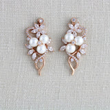 Rose gold Bridal earrings with pearls MIA - Treasures by Agnes