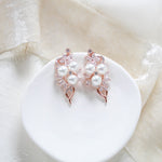 Rose gold Bridal earrings with pearls MIA - Treasures by Agnes