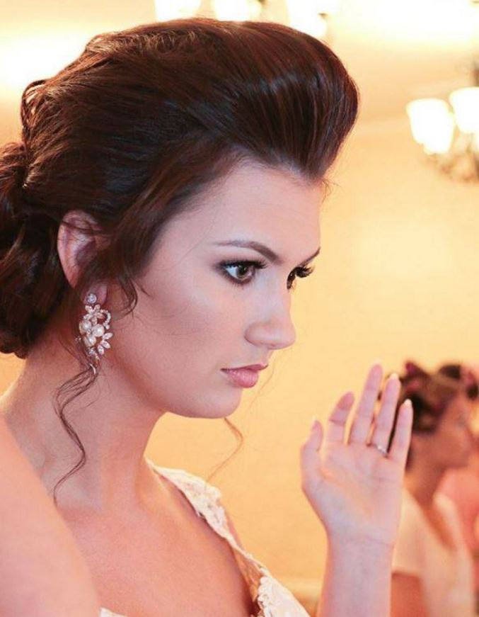 Rose gold Bridal earrings with pearls MIA - Treasures by Agnes