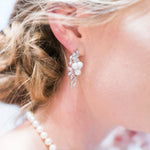 Rose gold Bridal earrings with pearls MIA - Treasures by Agnes