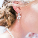 Rose gold Bridal earrings with pearls MIA - Treasures by Agnes