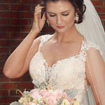 Rose gold Bridal earrings with pearls MIA - Treasures by Agnes