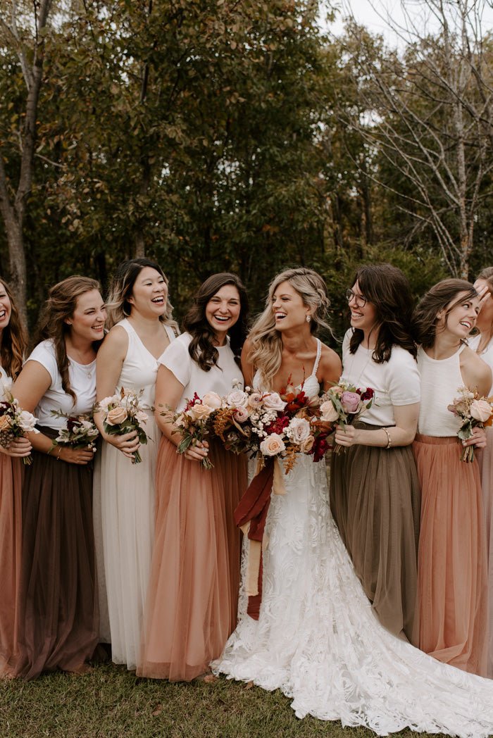 Rose gold Bridal earrings with pearls MIA - Treasures by Agnes