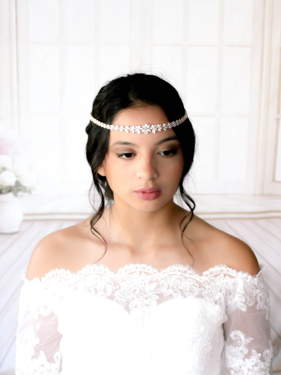 Rose gold Bridal forehead hair accessory - JAZMINE - Treasures by Agnes