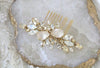 Rose gold Bridal hair comb with Ivory cream and white opal crystals - REESE - Treasures by Agnes