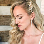 Rose gold Bridal hair comb with Ivory cream and white opal crystals - REESE - Treasures by Agnes