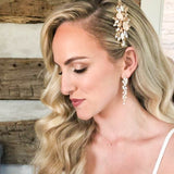 Rose gold Bridal hair comb with Ivory cream and white opal crystals - REESE - Treasures by Agnes