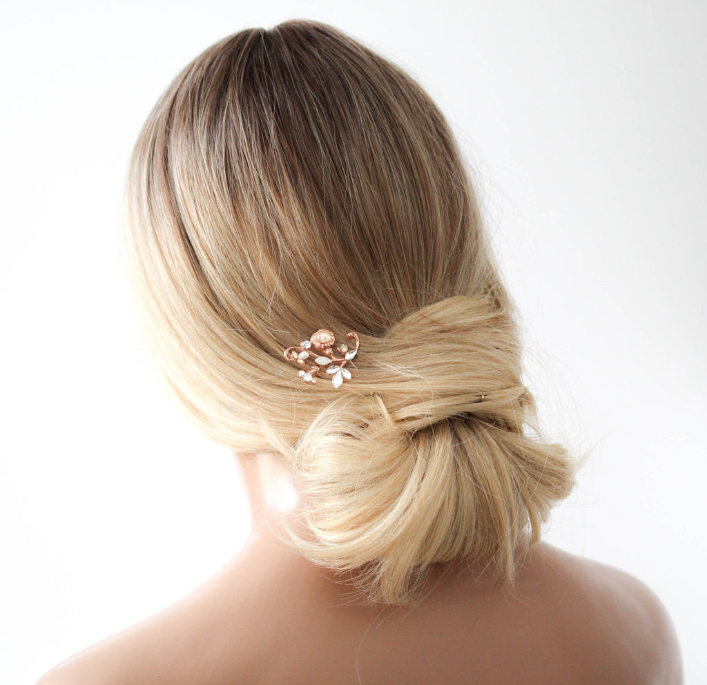 Rose gold bridal hair pins - REMI - Treasures by Agnes