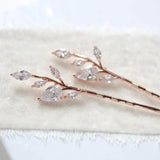 Rose gold bridal hair pins with vine design - APRILLE - Treasures by Agnes