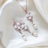 Rose gold Bridal necklace and earring set MIA - Treasures by Agnes