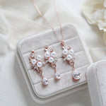 Rose gold Bridal necklace and earring set MIA - Treasures by Agnes