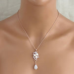 Rose gold Bridal necklace and earring set MIA - Treasures by Agnes