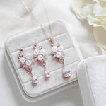 Rose gold Bridal necklace and earring set MIA - Treasures by Agnes