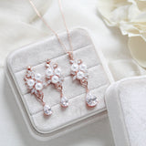 Rose gold Bridal necklace and earring set MIA - Treasures by Agnes