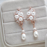 Rose gold Bridal necklace and earring set MIA - Treasures by Agnes