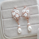 Rose gold Bridal necklace and earring set MIA - Treasures by Agnes