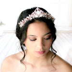Rose gold Bridal tiara with white opal crystals - CASSANDRA - Treasures by Agnes