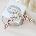 Rose gold Bridal tiara with white opal crystals - CASSANDRA - Treasures by Agnes