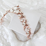 Rose gold Bridal tiara with white opal crystals - CASSANDRA - Treasures by Agnes