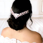Rose gold Bridal tiara with white opal crystals - CASSANDRA - Treasures by Agnes