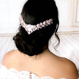 Rose gold Bridal tiara with white opal crystals - CASSANDRA - Treasures by Agnes