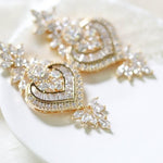 Rose gold chandelier earrings for bride - EMMA - Treasures by Agnes