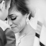 Rose gold chandelier earrings for bride - EMMA - Treasures by Agnes