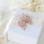 Rose gold chandelier earrings for bride - EMMA - Treasures by Agnes