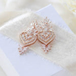 Rose gold chandelier earrings for bride - EMMA - Treasures by Agnes