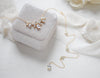 Rose gold Crystal Bridal Backdrop necklace set - AUBREE - Treasures by Agnes