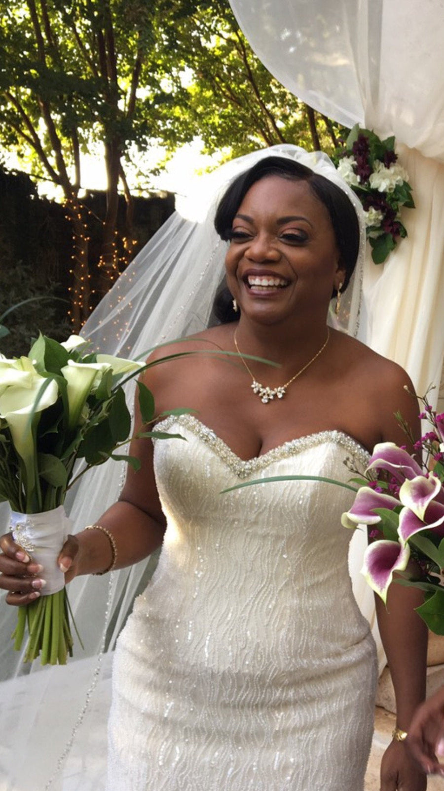 Rose gold Crystal Bridal Backdrop necklace set - TALIA - Treasures by Agnes