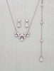 Rose gold Crystal Bridal Backdrop necklace set - TALIA - Treasures by Agnes