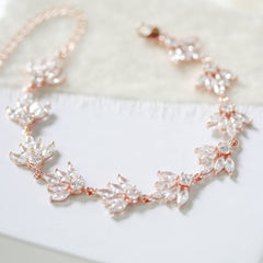 Rose gold crystal bridal bracelet - EMMA - Treasures by Agnes