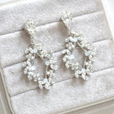Rose gold Crystal Bridal earrings - AUDRA - Treasures by Agnes