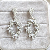 Rose gold Crystal Bridal earrings - AUDRA - Treasures by Agnes