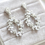 Rose gold Crystal Bridal earrings - AUDRA - Treasures by Agnes