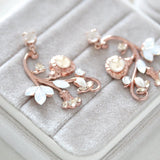 Rose gold crystal bridal earrings - REMI - Treasures by Agnes