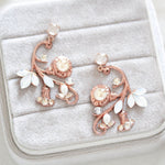 Rose gold crystal bridal earrings - REMI - Treasures by Agnes