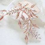 Rose gold crystal Bridal hair comb - CATHERINE - Treasures by Agnes