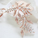 Rose gold crystal Bridal hair comb - CATHERINE - Treasures by Agnes