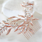 Rose gold crystal Bridal hair comb - CATHERINE - Treasures by Agnes