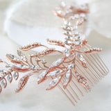Rose gold crystal Bridal hair comb - CATHERINE - Treasures by Agnes