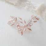 Rose gold crystal Bridal hair comb - CATHERINE - Treasures by Agnes