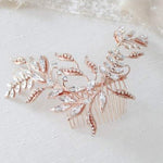 Rose gold crystal Bridal hair comb - CATHERINE - Treasures by Agnes