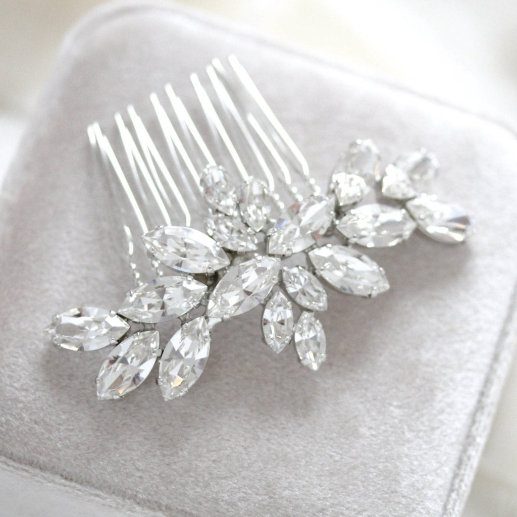 Rose gold crystal bridal hair comb - JILL - Treasures by Agnes