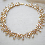 Rose gold crystal drop statement necklace - ADDISON - Treasures by Agnes