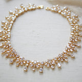 Rose gold crystal drop statement necklace - ADDISON - Treasures by Agnes