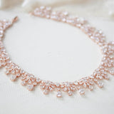 Rose gold crystal drop statement necklace - ADDISON - Treasures by Agnes